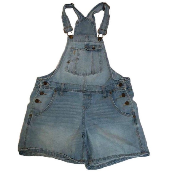 blue jean short overalls